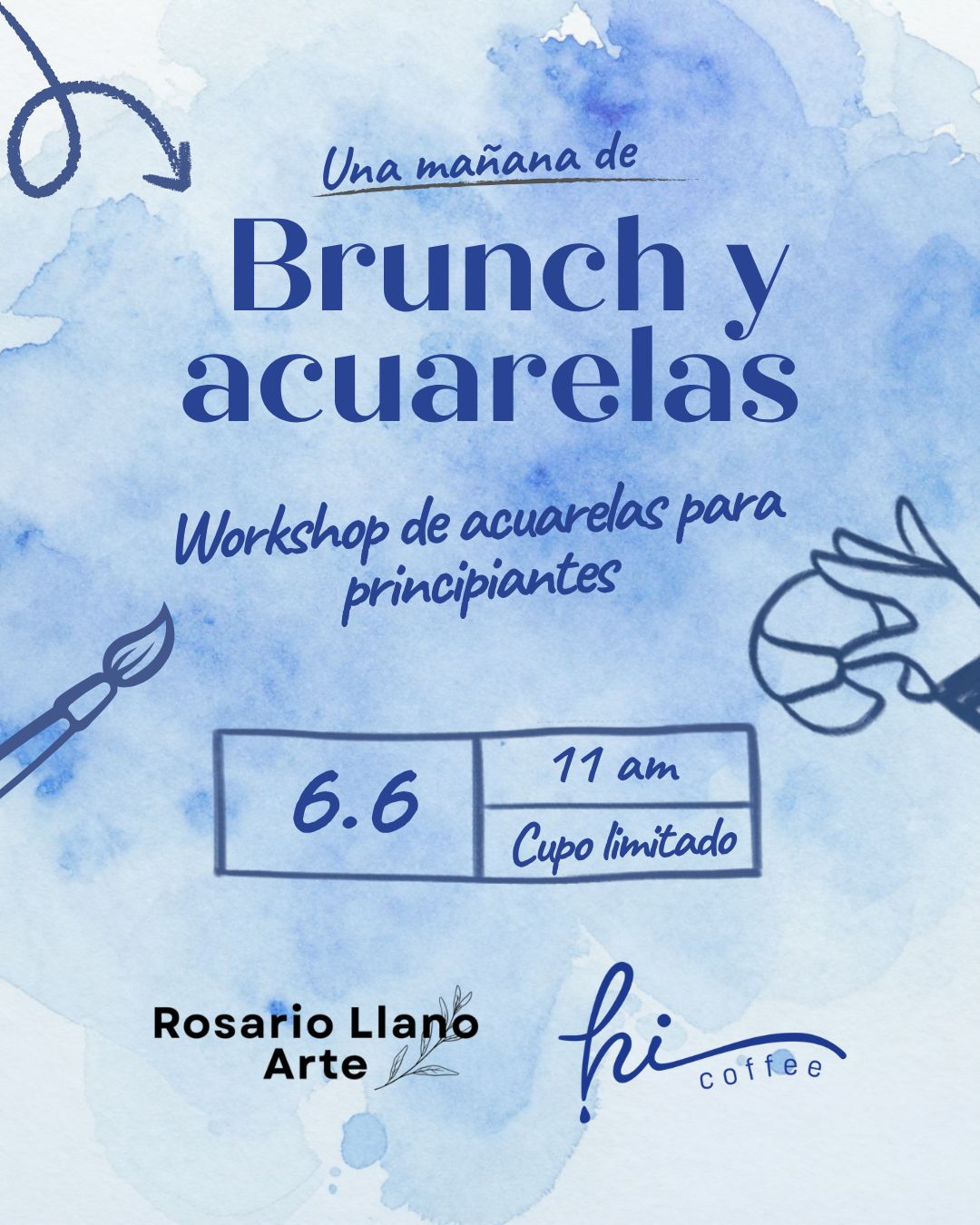 Workshop 7 marzo Brunch y acuarelas Rosario Llano